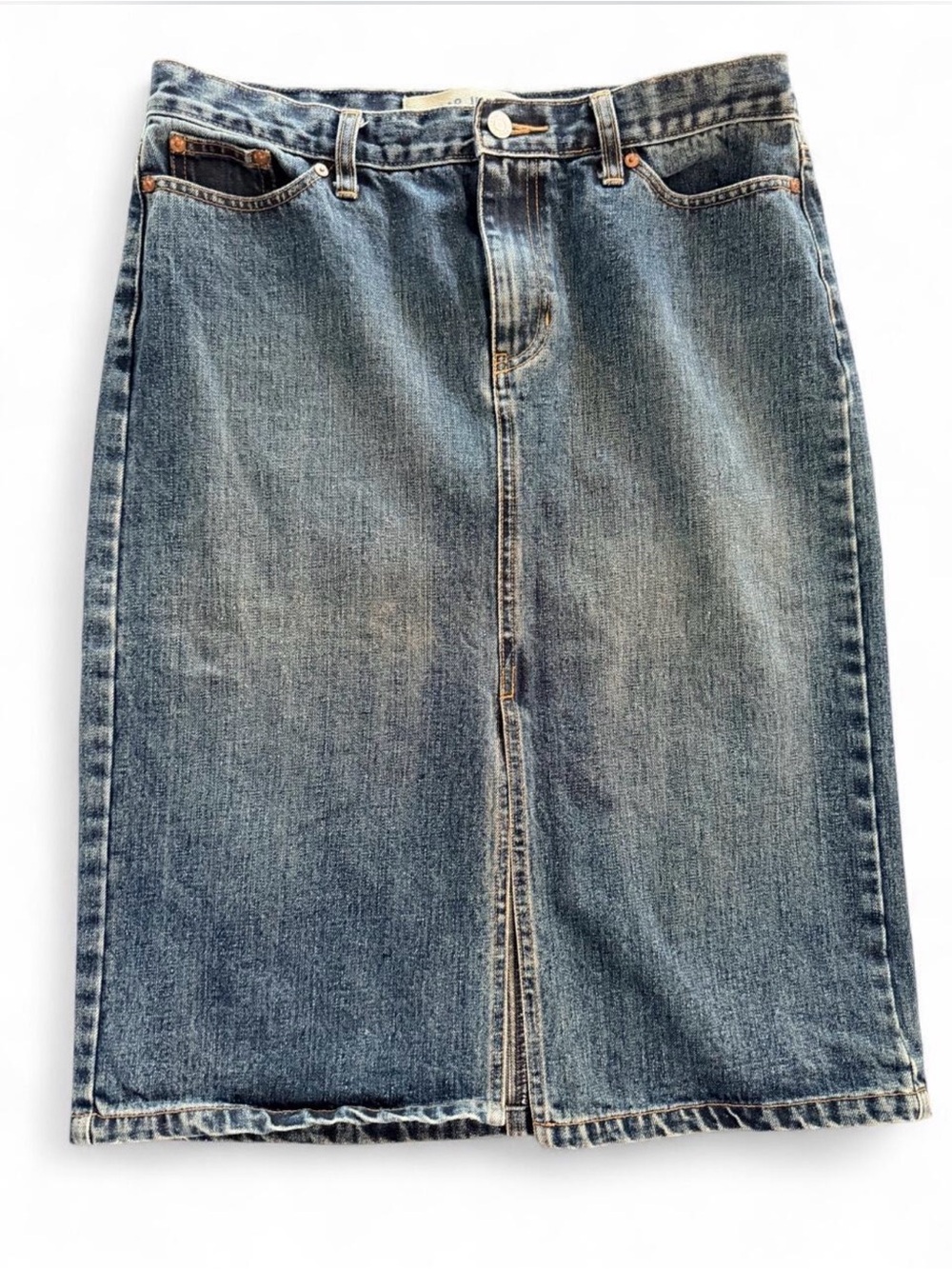 GAP Jeans Blue Denim Skirt with Subtle Fading